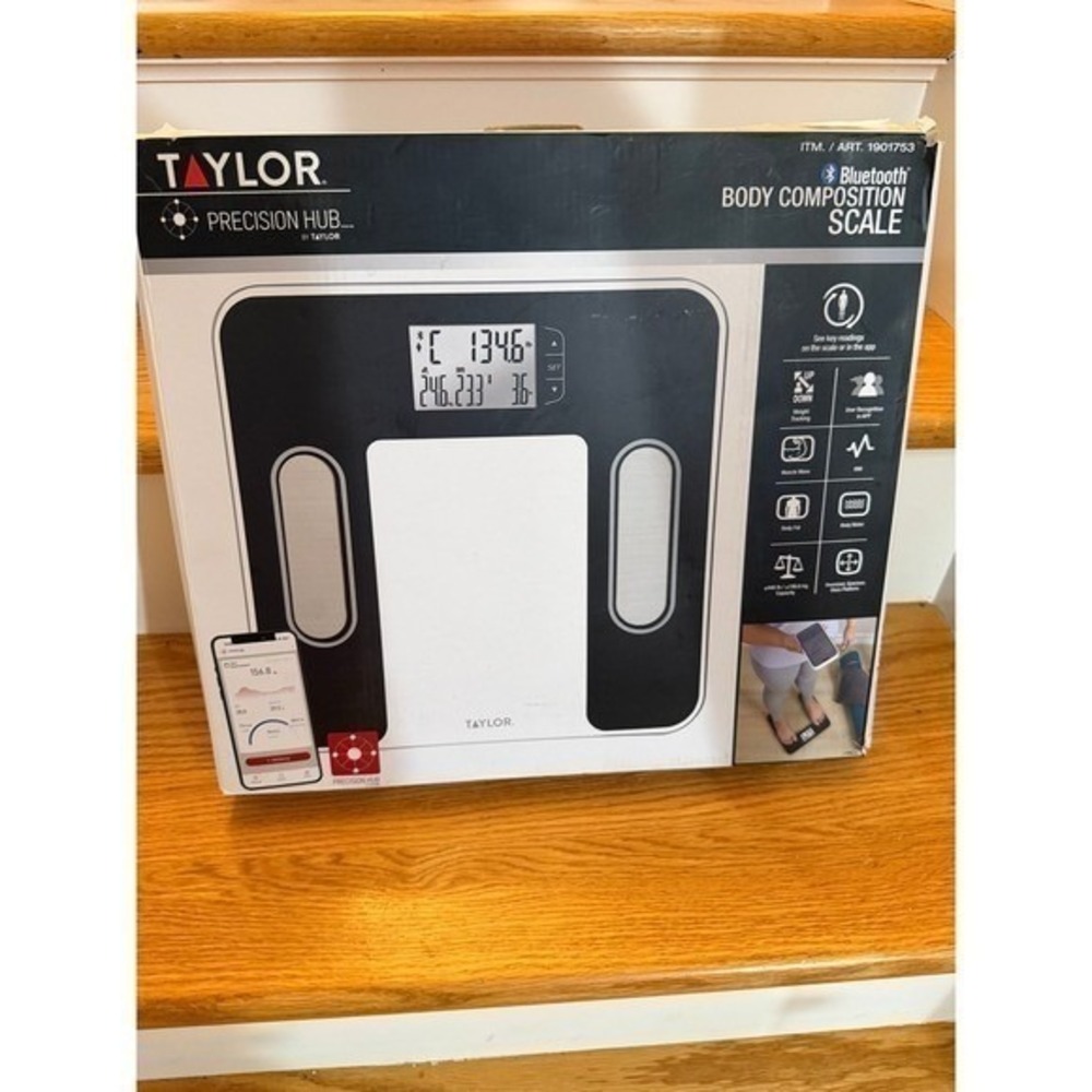 Taylor Precision Hub Bluetooth Body Composition Smart Scale Model 5331891 NOB